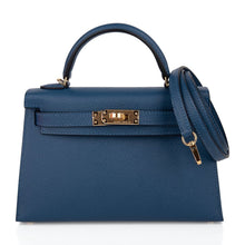 Load image into Gallery viewer, Kelly 20 Mini Sellier Bag Deep Blue Epsom Leather Gold Hardware