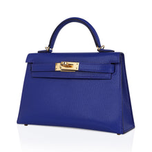 Load image into Gallery viewer, Kelly 20 Mini Sellier Bag Blue de Royal Chevre Leather Gold Hardware