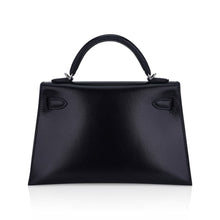 Load image into Gallery viewer, Kelly 20 Sellier Black Box Leather Mini Bag Palladium Hardware