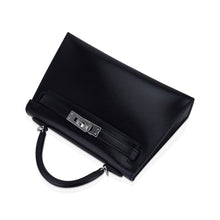 Load image into Gallery viewer, Kelly 20 Sellier Black Box Leather Mini Bag Palladium Hardware