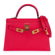 Load image into Gallery viewer, Kelly 20 Mini Sellier Bag Rose Extreme Epsom Gold Hardware New w/Box