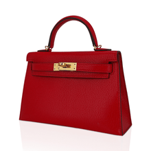 Load image into Gallery viewer, Kelly Sellier 20 Mini Rouge de Coeur Bag Chevre Leather Gold Hardware