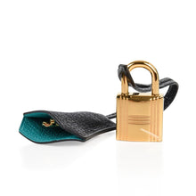 Load image into Gallery viewer, Kelly 25 Sellier Bag HSS Blue Paon / Black Chevre Mysore Gold Hardware
