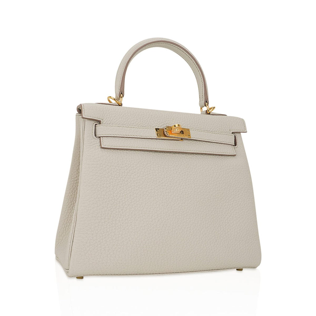 Kelly 25 Retourne Bag Beton Togo Leather with Gold Hardware