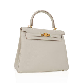 Kelly 25 Retourne Bag Beton Togo Leather with Gold Hardware