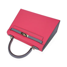 Load image into Gallery viewer, Kelly Sellier 25 HSS Bag Rose Azalee/Gris Mouette Leather Permabrass