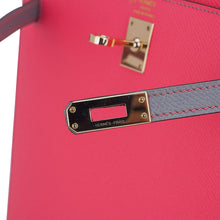 Load image into Gallery viewer, Kelly Sellier 25 HSS Bag Rose Azalee/Gris Mouette Leather Permabrass