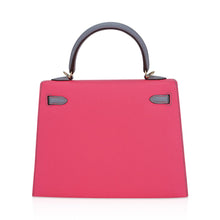 Load image into Gallery viewer, Kelly Sellier 25 HSS Bag Rose Azalee/Gris Mouette Leather Permabrass