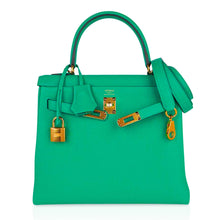 Load image into Gallery viewer, Kelly Retourne 25 Bag Menthe Togo Gold Hardware New w/Box