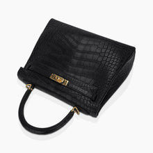 Load image into Gallery viewer, Kelly 25 Retourne Bag Black Matte Alligator with Gold Hardware