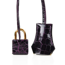 Load image into Gallery viewer, Kelly 25 Bag Sellier Crocodile Prunoir Gold Hardware