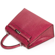 Load image into Gallery viewer, Kelly 25 Sellier Bag Fuschia Lizard with Palladium Hardware