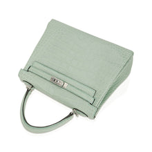 Load image into Gallery viewer, Kelly 25 Retourne Bag Vert d’Eau Matte Alligator with Palladium Hardware