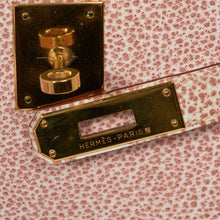 Load image into Gallery viewer, Kelly 28 Pink Dalmation Buffalo Skipper Leather Bag Gold Hardware