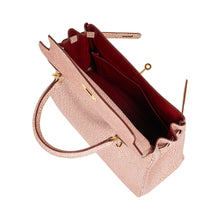 Load image into Gallery viewer, Kelly 28 Pink Dalmation Buffalo Skipper Leather Bag Gold Hardware
