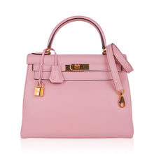 Load image into Gallery viewer, Kelly 28 Bag Rose Sakura Gold Hardware Swift Leather