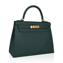 Load image into Gallery viewer, Kelly Sellier 28 Bag Vert Anglais Epsom Leather with Gold Hardware