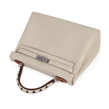 Load image into Gallery viewer, Limited Edition Kelly 32 Retourne Bag Au Galop Craie Togo Leather with Palladium Hardware