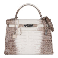 Load image into Gallery viewer, Limited Edition Kelly 32 Bag in Himalaya Crocodile with Palladium Hardware