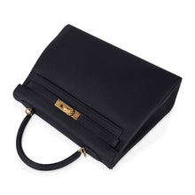 Load image into Gallery viewer, Kelly 32 Retourne Bag Black Gold Hardware Togo Leather
