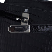 Load image into Gallery viewer, Kelly 32 Sellier Bag Black Crocodile with Palladium Hardware
