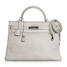 Load image into Gallery viewer, Kelly 35 Bag Dalmation Buffalo Skipper Palladium Hardware