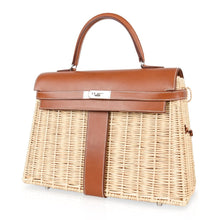 Load image into Gallery viewer, Kelly 35 Bag Picnic Wicker / Osier Palladium Hardware Limited Edition