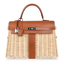 Load image into Gallery viewer, Kelly 35 Bag Picnic Wicker / Osier Palladium Hardware Limited Edition