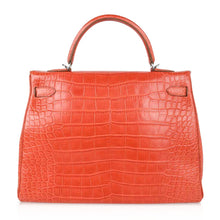 Load image into Gallery viewer, Kelly 35 Retourne Bag Sanguine Matte Alligator with Palladium Hardware
