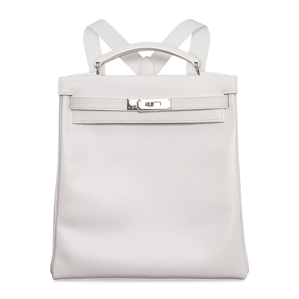 Kelly Ado 28 Bag White Evergrain Palladium Hardware