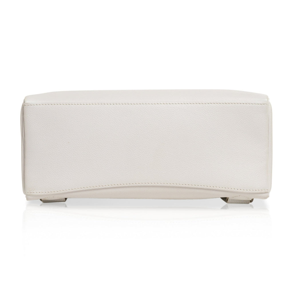 Kelly Ado 28 Bag White Evergrain Palladium Hardware