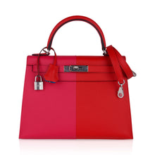 Load image into Gallery viewer, Kelly 28 Casaque Sellier Bag Rouge de Coeur/Rose Extreme Limited Edition