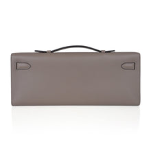 Load image into Gallery viewer, Kelly Cut Bag Gris Asphalte Gray Clutch Swift Gold Hardware