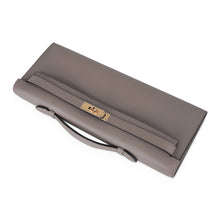 Load image into Gallery viewer, Kelly Cut Bag Gris Asphalte Gray Clutch Swift Gold Hardware