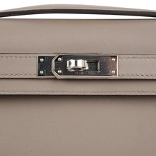 Load image into Gallery viewer, Kelly Cut Bag Gris Asphalte Gray Clutch Swift Palladium