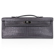 Load image into Gallery viewer, Kelly Cut Bag Gris Paris Grey Matte Alligator Palladium VERY rare