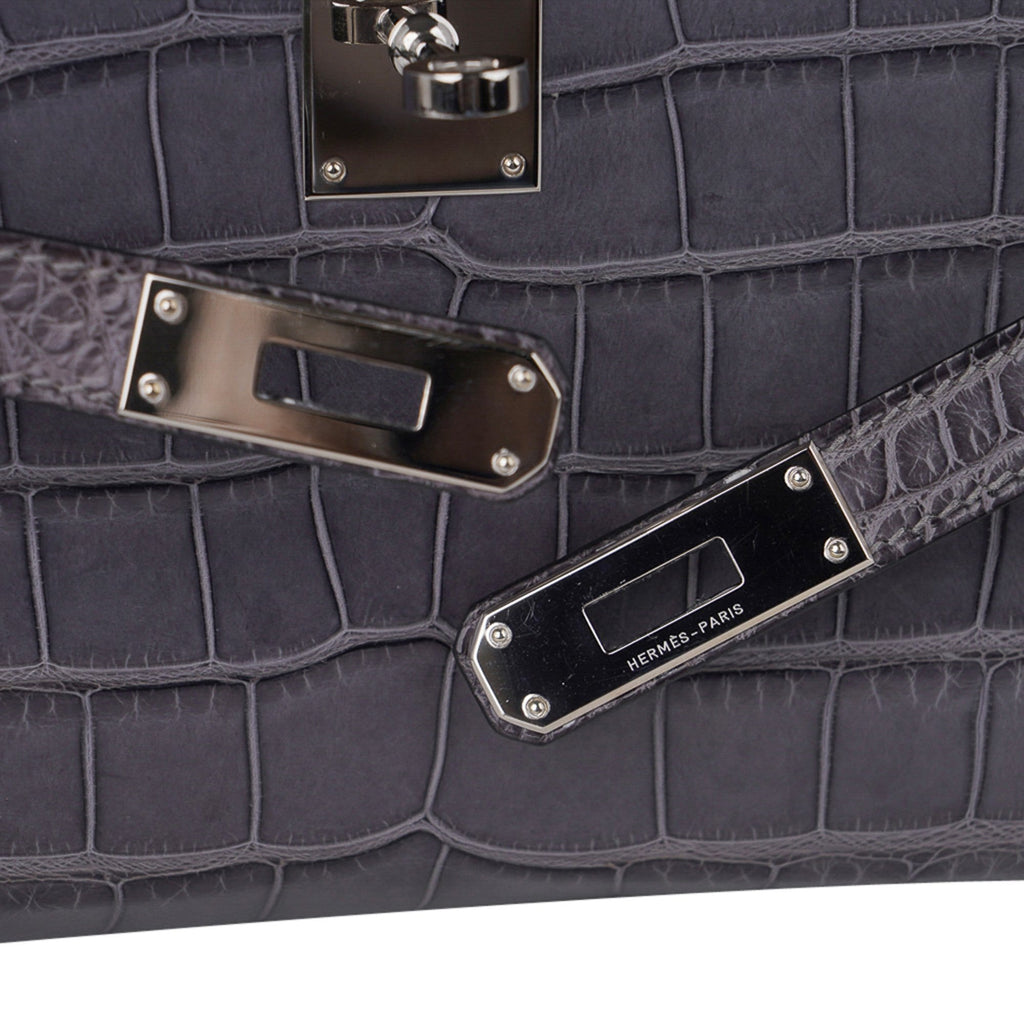 Kelly Cut Bag Gris Paris Grey Matte Alligator Palladium VERY rare