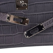 Load image into Gallery viewer, Kelly Cut Bag Gris Paris Grey Matte Alligator Palladium VERY rare