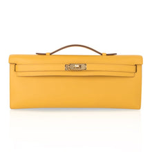 Load image into Gallery viewer, Kelly Cut Bag Jaune Ambre Clutch Swift Gold Hardware New