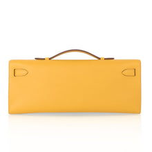 Load image into Gallery viewer, Kelly Cut Bag Jaune Ambre Clutch Swift Gold Hardware New