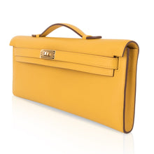 Load image into Gallery viewer, Kelly Cut Bag Jaune Ambre Clutch Swift Gold Hardware New
