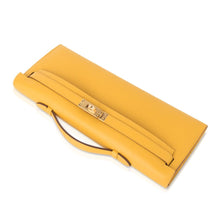 Load image into Gallery viewer, Kelly Cut Bag Jaune Ambre Clutch Swift Gold Hardware New