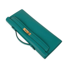 Load image into Gallery viewer, Kelly Cut Vert Verone Clutch Bag Gold Hardware Swift Leather