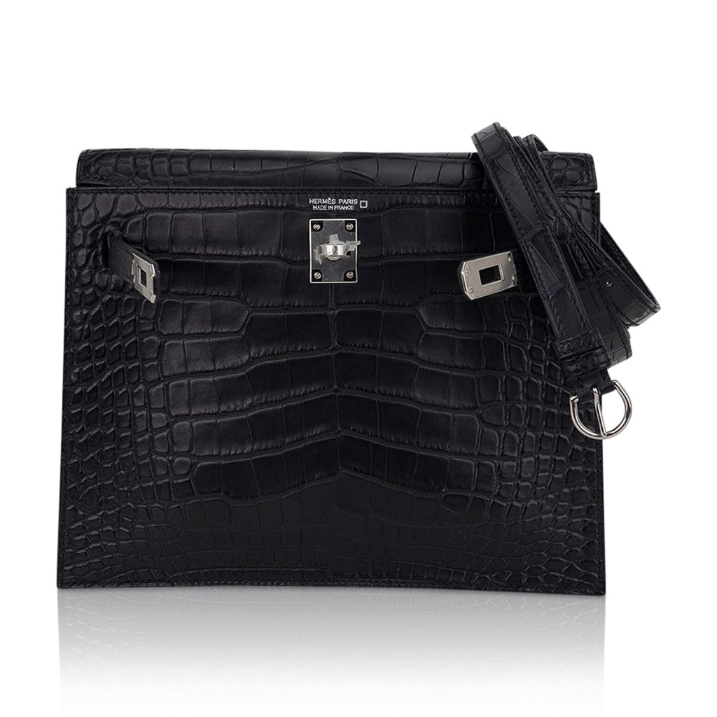 Limited Edition Kelly Danse Bag Matte Black Crocodile