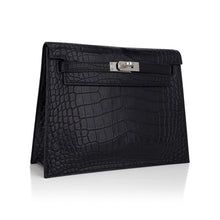 Load image into Gallery viewer, Limited Edition Kelly Danse Bag Matte Black Crocodile