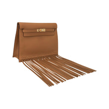 Load image into Gallery viewer, Kelly Danse Fringe Bag Sesame with Gold Hardware
