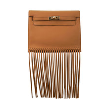 Load image into Gallery viewer, Kelly Danse Fringe Bag Sesame with Gold Hardware