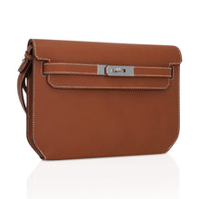 Load image into Gallery viewer, Kelly Depeches 25 Pouch Fauve Galop D’Vache Palladium Hardware