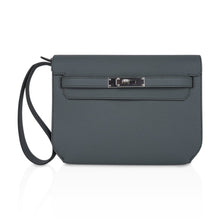 Load image into Gallery viewer, Kelly Depeches 25 Pouch Vert Amande Epsom Palladium Hardware New