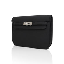 Load image into Gallery viewer, Kelly Depeches 25 Pouch Bag Black Galop D’Leather with Palladium Hardware